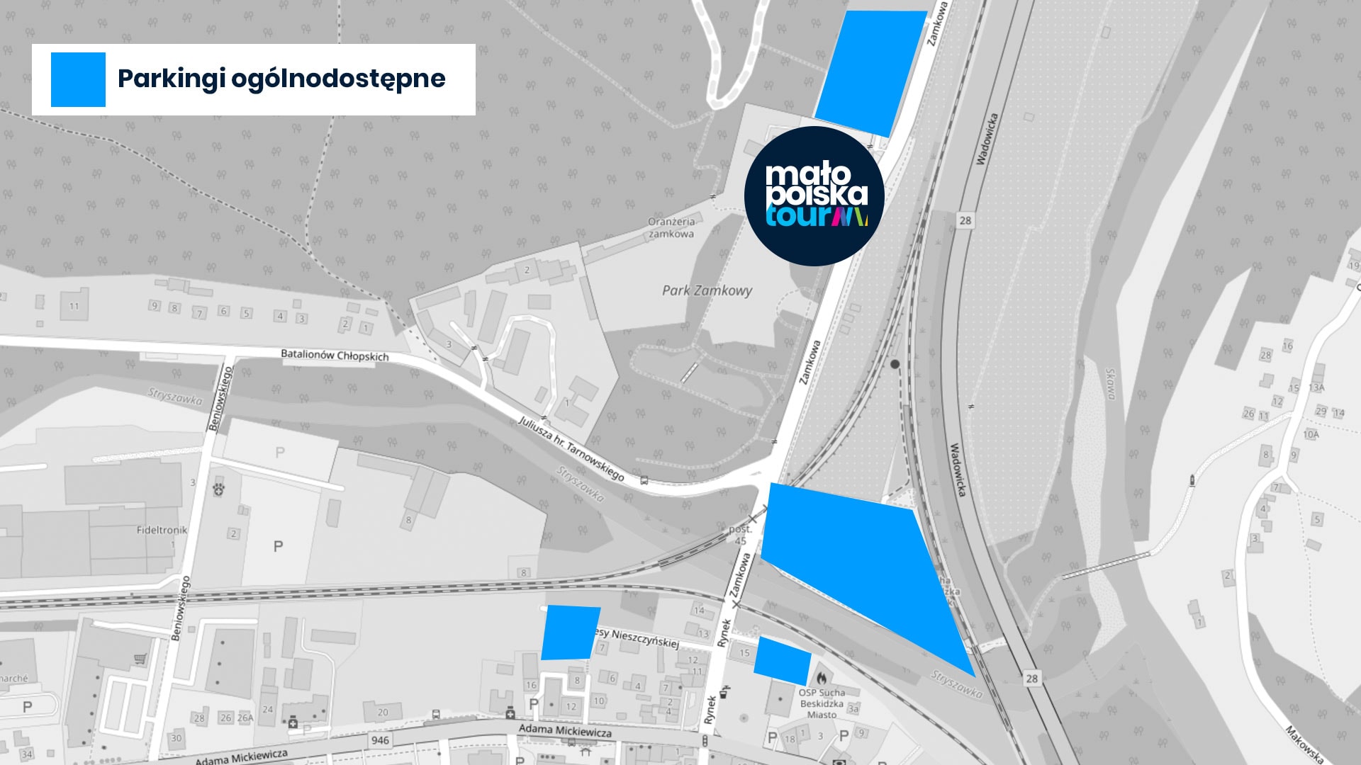 Mapa - lokalizacja parkingów