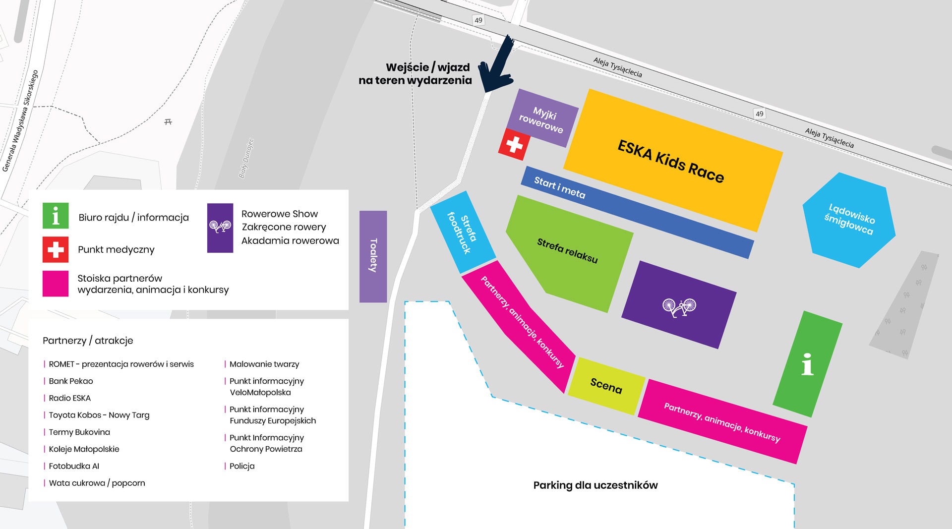 Grafika - plan miasteczka wydarzenia - Nowy Targ